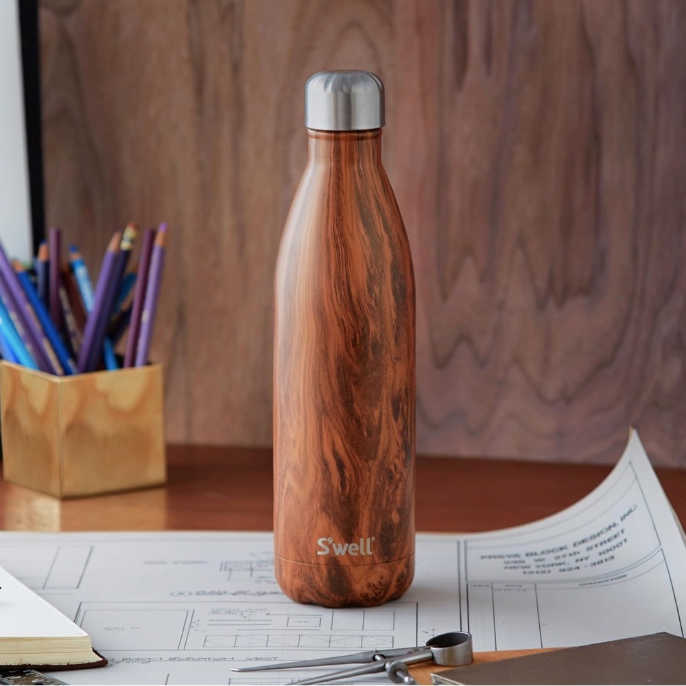 S'WELL || Teakwood 17-Oz Water Bottle